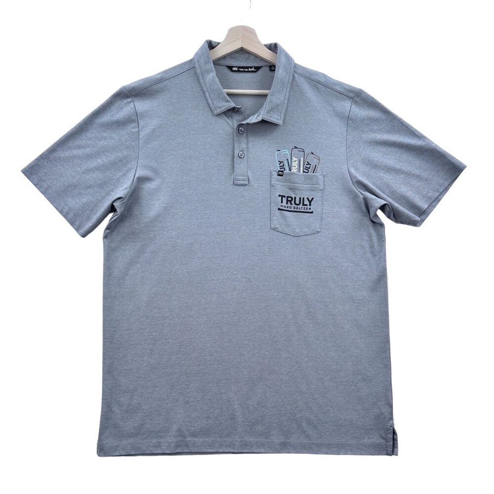 Travis Mathew Truly Hard Seltzer Gray Golf Polo Shirt XL